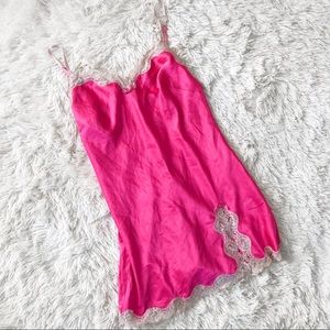 💕SALE💕Victoria’s Secret Hot Pink Satin Slip Dres